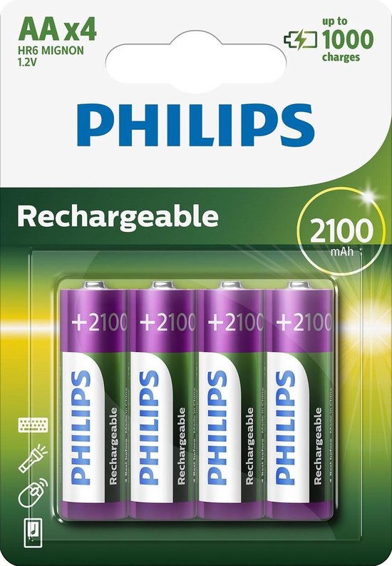 philips aa oplaadbare batterijen 1