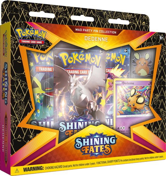 pokemon shining fates mad party pin box dedenne pokemon kaarten