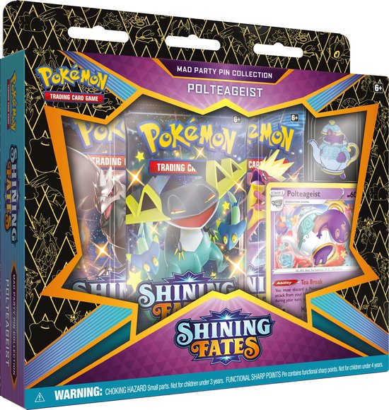 pokemon shining fates mad party pin box polteageist pokemon kaarten