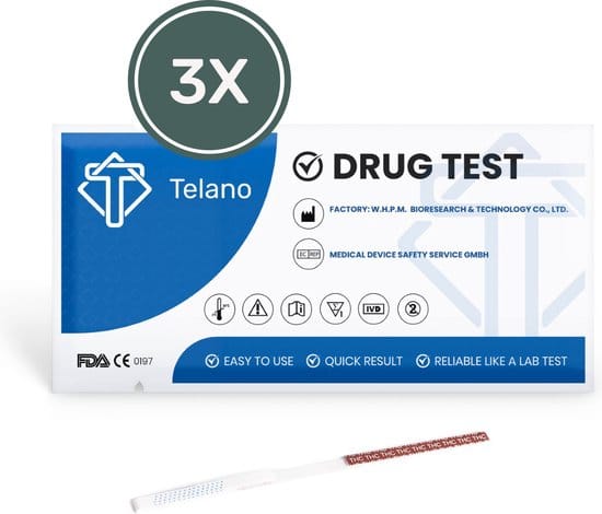 telano drugstest 3 stuks cannabis thc wiet marihuana drugtesten urine strips