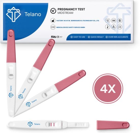 telano zwangerschapstest 4 stuks midstream vroeg gevoelig