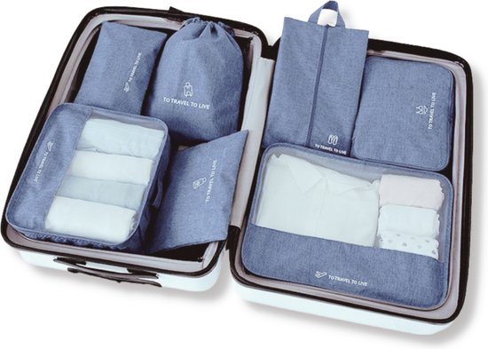 traveltolive packing cubes set koffer organizer luxe 7 delig voor