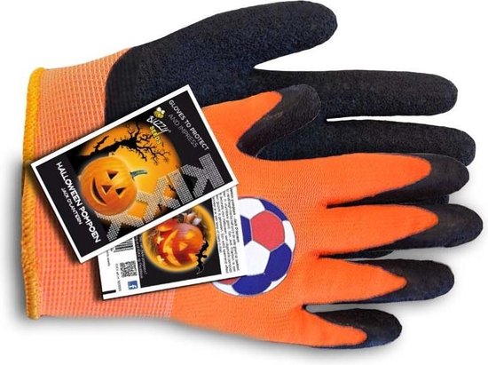 werkhandschoenen kinder handschoen kixx latex oranje maat 4
