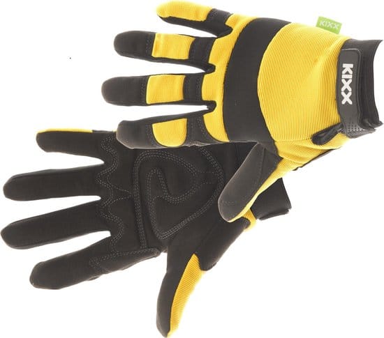 werkhandschoenen kixx handschoen brick maat 10 geel zwart 6