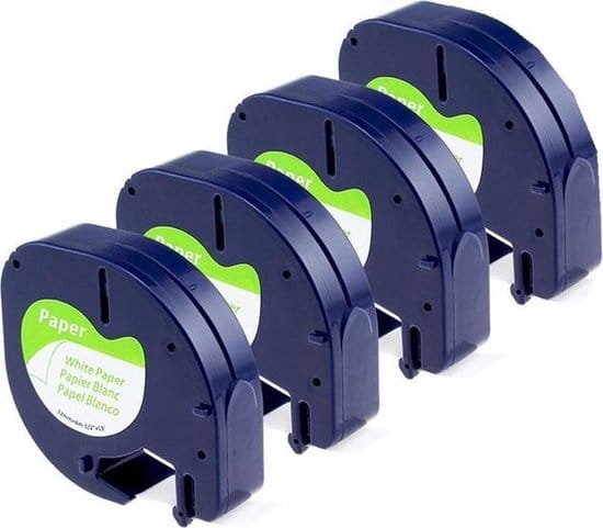 4x compatible voor dymo letratag papier tape labelprinter tape rillstab