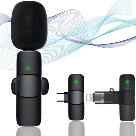 adroitgoods draadloze microfoon set dasspeld microfoon lavalier microfoon 3