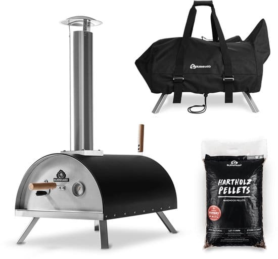 burnhard pizzaoven voor buiten nero incl transport afdekhoes