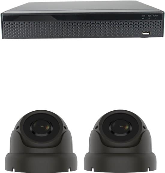 camerabeveiliging set 2x sony ip dome 5mp met poe en super starlight lens zwart