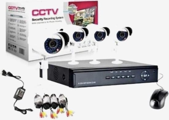 cctv camerasysteem 4 cameras dvr voor internet en telefoon zwart