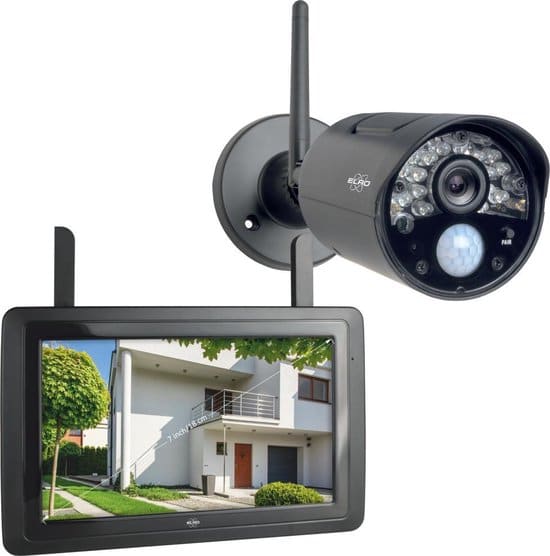 elro cz30rips draadloze hd beveiligingscamera set 7 monitor en app