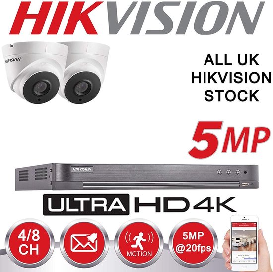 hikvision bewakingscamera set 5 mp 4k uhd dvr 4 kanaals hd voor