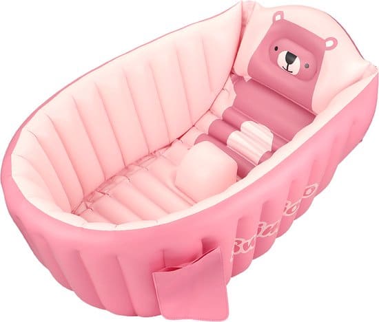 opblaasbare baby badkuip roze met pompje 1