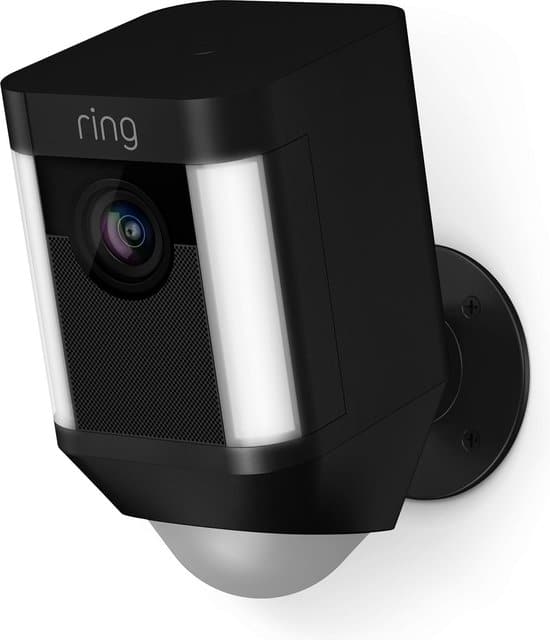 ring spotlight cam batterij beveiligingscamera zwart