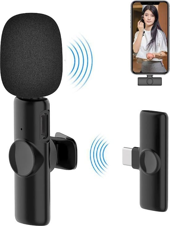 winnes draadloze lavalier microfoon voor usb c smartphone plug play
