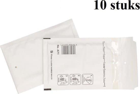 10 stuks luchtkussen enveloppen a bubbeltjes envelop a 11 binnenmaat 100