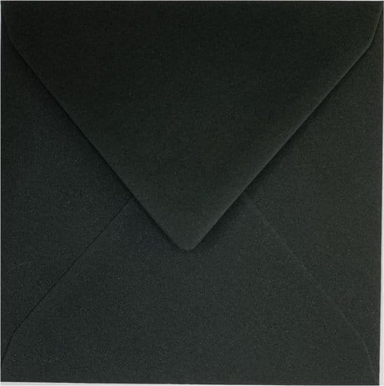 100x luxe wenskaartenveloppen vierkant 140x140mm 14x14 cm 120 grams zwart