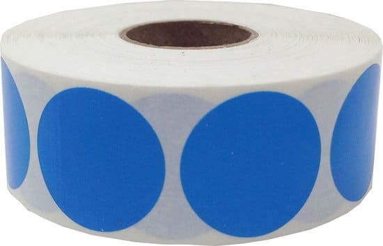 500 etiketten rond blauw sticker 35 mm op rol label stickers gekleurd telano 1