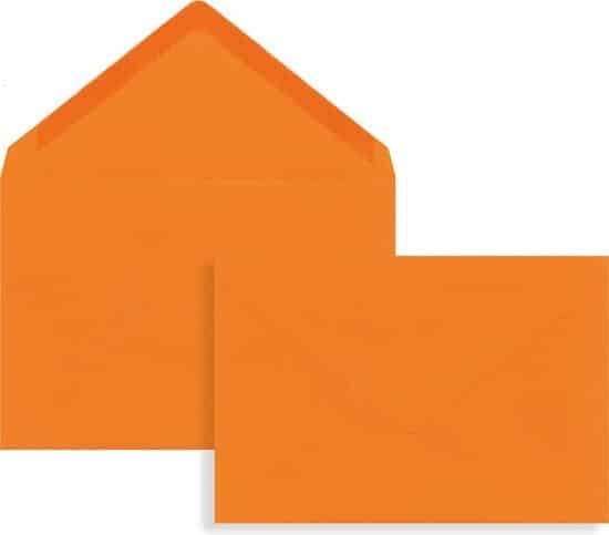 50x gekleurde envelop 09 00 oranje 90 grams 120 x 176mm 2