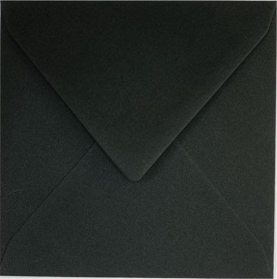 50x luxe wenskaartenveloppen vierkant 160x160 mm 16 0x160 cm 120 grs zwart