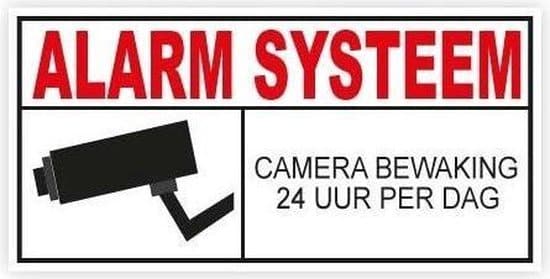 alarm systeem sticker camera 12 stuks beveiligingsstickers wit
