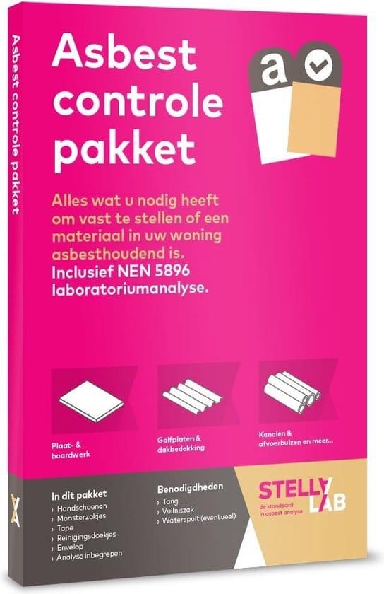 asbest controle pakket voor het testen van materialen op asbest inclusief 1