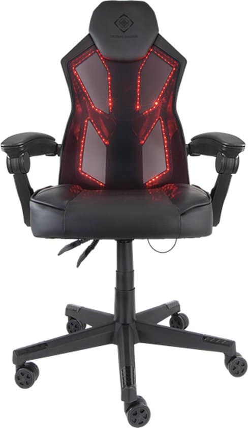 deltaco gaming gaming stoel met rgb verlichting zwart