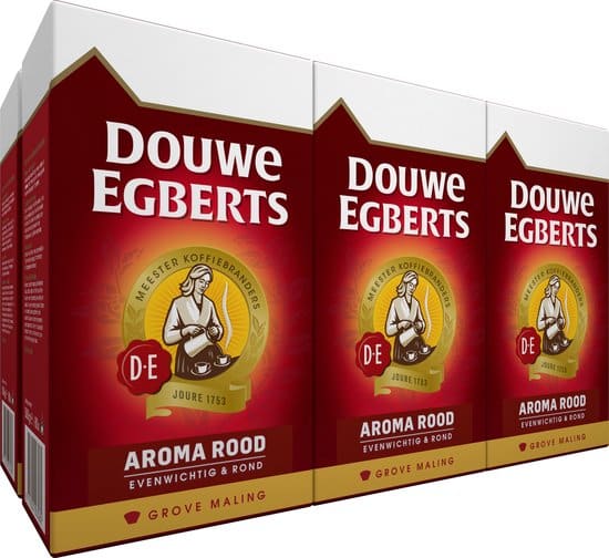 douwe egberts aroma rood grove maling filterkoffie 6 x 500 gram