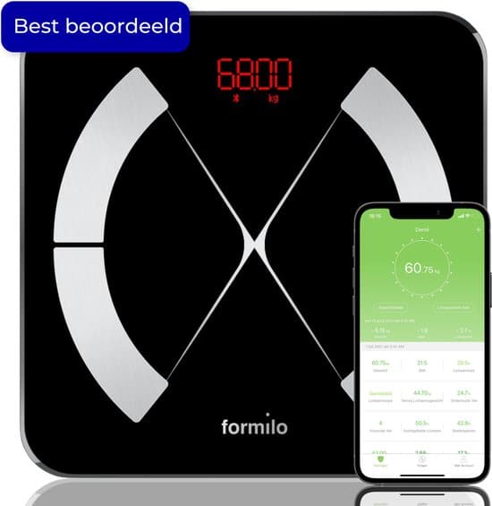 formilo personenweegschaal met lichaamsanalyse vetpercentage meter app
