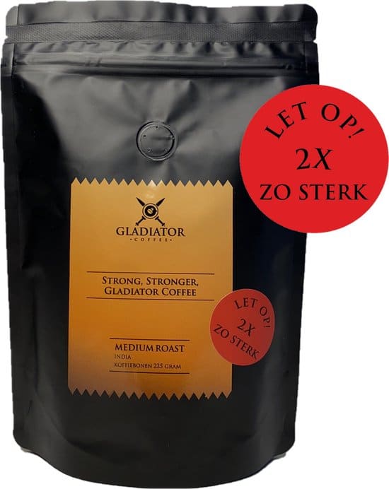 gladiator coffee 2x zo sterke koffie koffiebonen cadeau