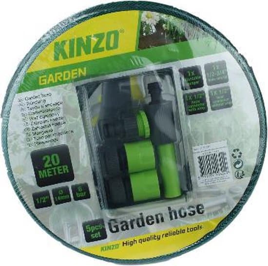 kinzo tuinslang 20 m groen tuinslangset