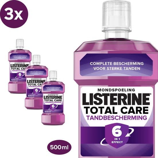 listerine total care teeth protection mondspoeling 500 ml pack of 3