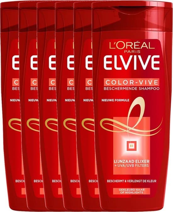 loreal paris elvive color vive shampoo 6 x 400 ml gekleurd haar