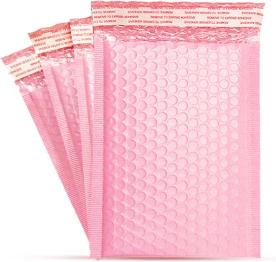 luchtkussen enveloppen 25 stuks 15 x 24 cm roze bubbeltjes plastic