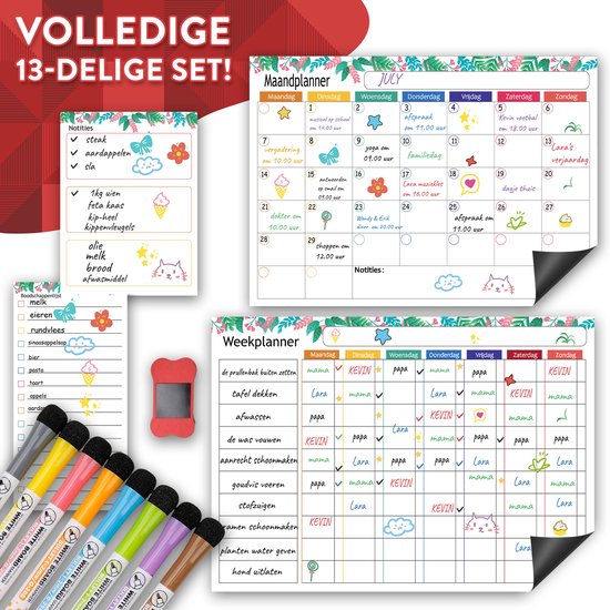lumbit magnetische maandplanner weekplanner 2022 en boodschappenlijst 1 2
