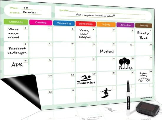 magnetisch weekplanner whiteboard 8 a3 planbord familieplanner