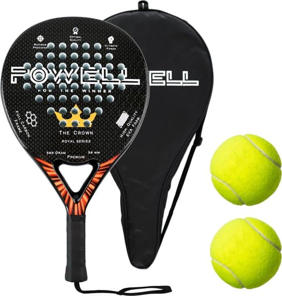 powell royal series the crown edition 100 carbon padel racket met padeltas