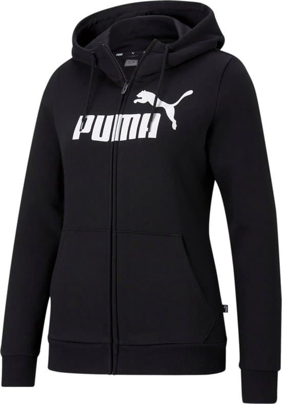 puma essential logo full zip dames hoodie maat m