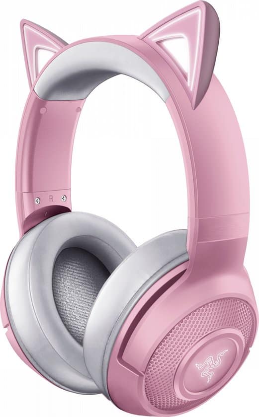 razer kraken draadloze gaming headset kitty edition roze compatibel met