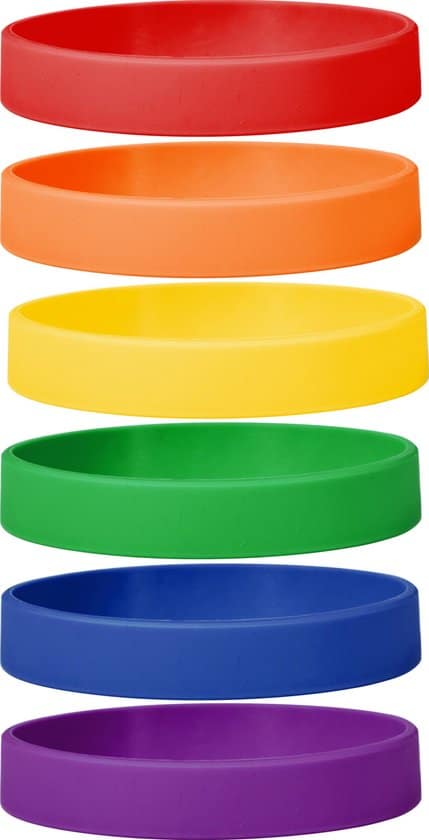 siliconen armbanden mix regenboog voor volwassenen zak van 30 stuks