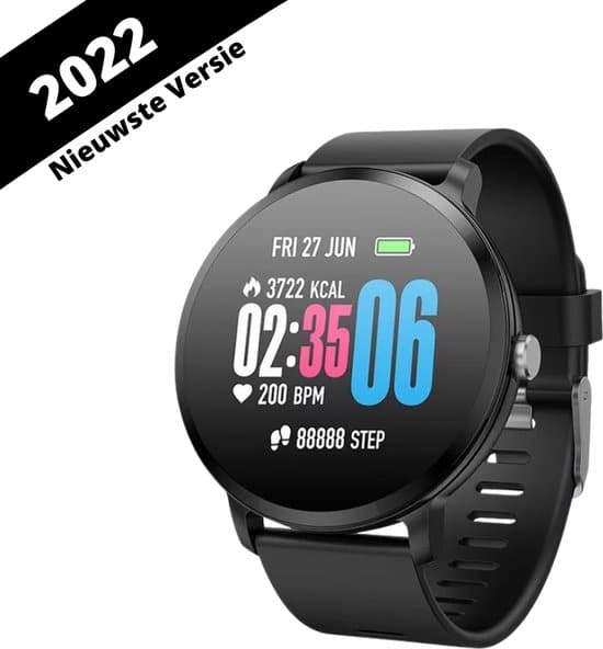 smart2wear sporthorloge s8 zwart smartwatch heren dames wearable