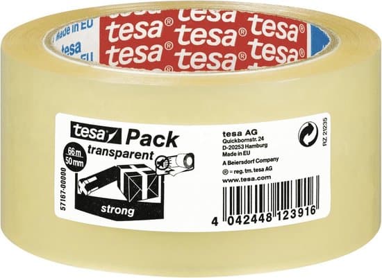 tesa pack strong verpakkingstape pp 50m x 66m transparant pak a 6 stuks