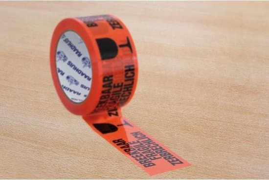 verpakkingstape raadhuis 50mmx66m oranje breekbaar 3 rol