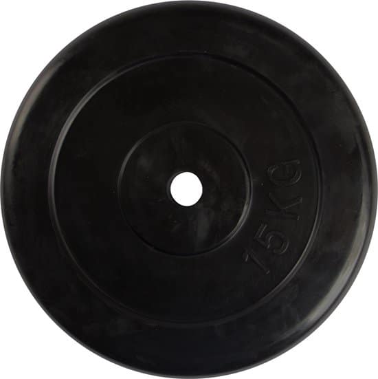virtufit rubberen gewicht halterschijf 30 mm 15 kg zwart