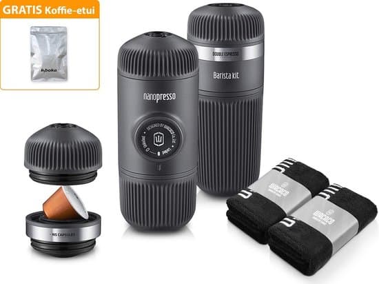 wacaco nanopresso barista plus zwart voordeel set gratis kyboka