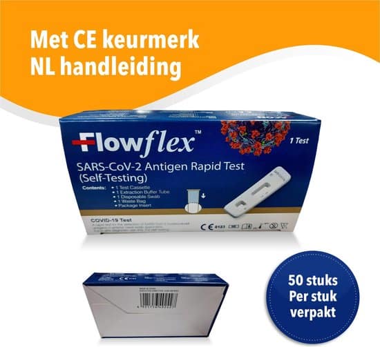 50 stuks flowflex ce0123 gekeurd per stuk verpakt nl gebruiksinstructie
