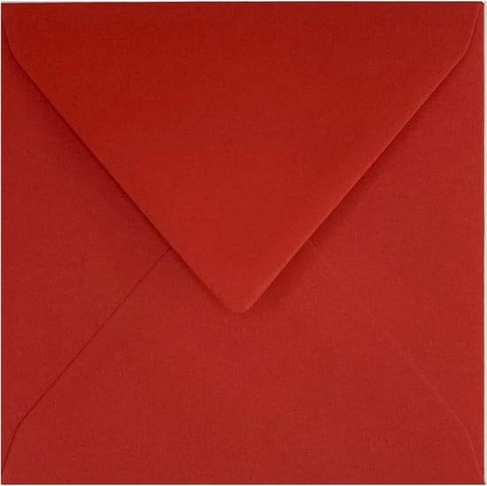 50x luxe wenskaart enveloppen vierkant 160x160 mm 16 0x16 0 cm 120 grs rood