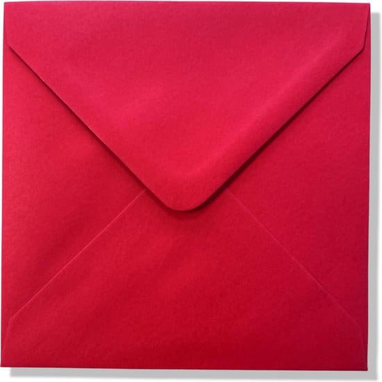 cards crafts 50 luxe vierkante enveloppen 14x14cm rood 110grams