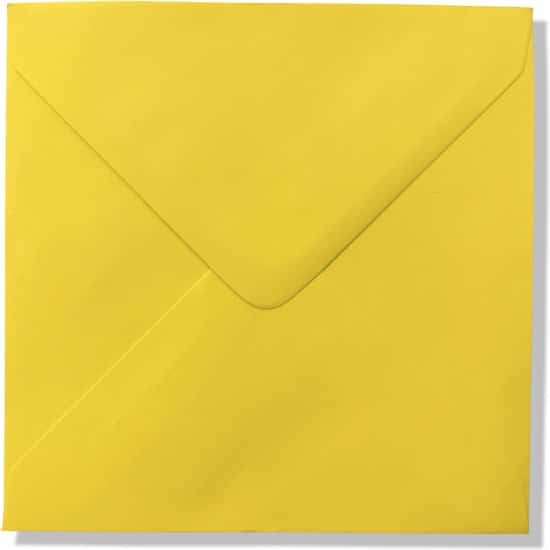 cards crafts 50 luxe vierkante enveloppen geel 14x14 cm 110 grams