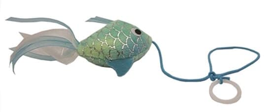 happy pet mermaid goudvis aan touw blauw