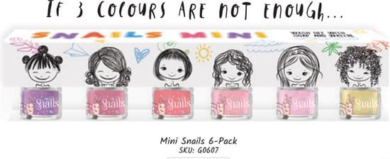 kinderen meisjes nagellak snails veilig afwasbaar mini pack van 6 beautyset